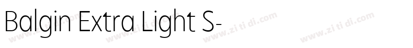 Balgin Extra Light S字体转换